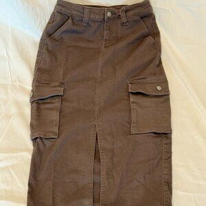 RSQ Grey Cargo Midi Skirt Utility Pockets Size 23